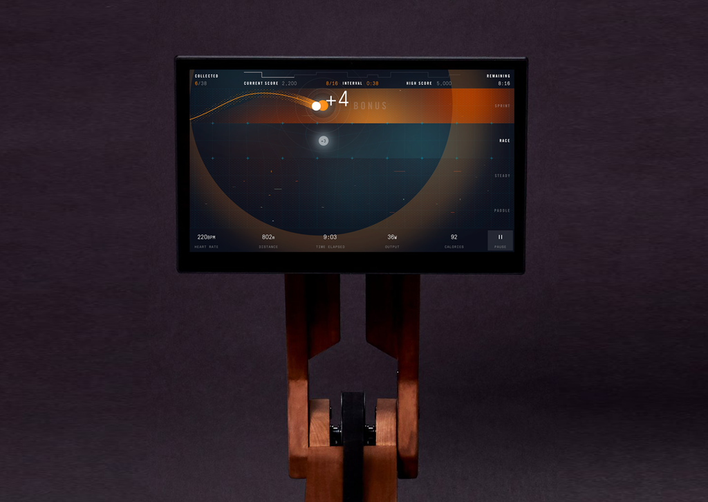 meteor ergatta rower tablet view 